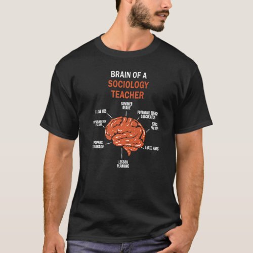 Funny Brain of a Sociology Teacher Premium T_Shirt