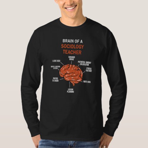 Funny Brain of a Sociology Teacher Premium T_Shirt