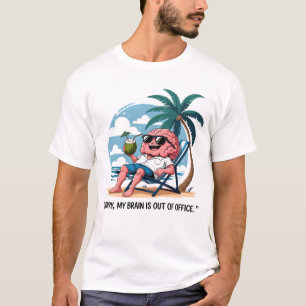 Funny Brain On Vacation-Beach Humor T-Shirt