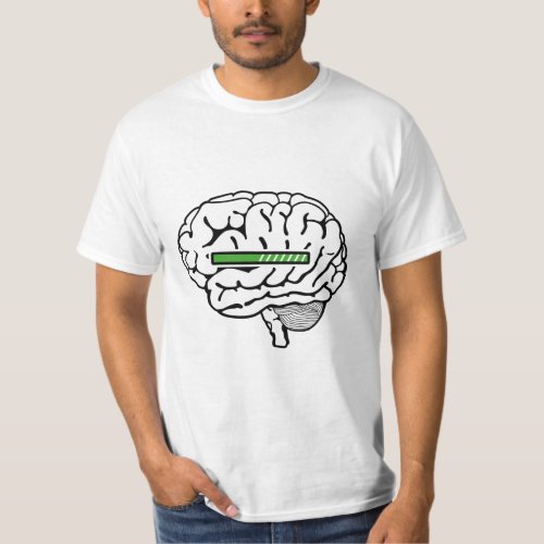 Funny brain t_shirt loading bar