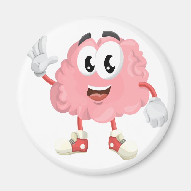 Funny Brain Waving Cartoon Magnet (Front)