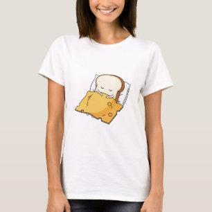 Funny Bread and Cheese Cartoon Cute Foodie Gift T-Shirt