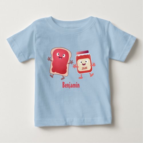 Funny bread and jam cartoon characters  baby T_Shirt