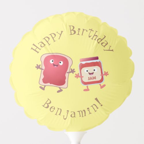 Funny bread and jam cartoon characters  balloon