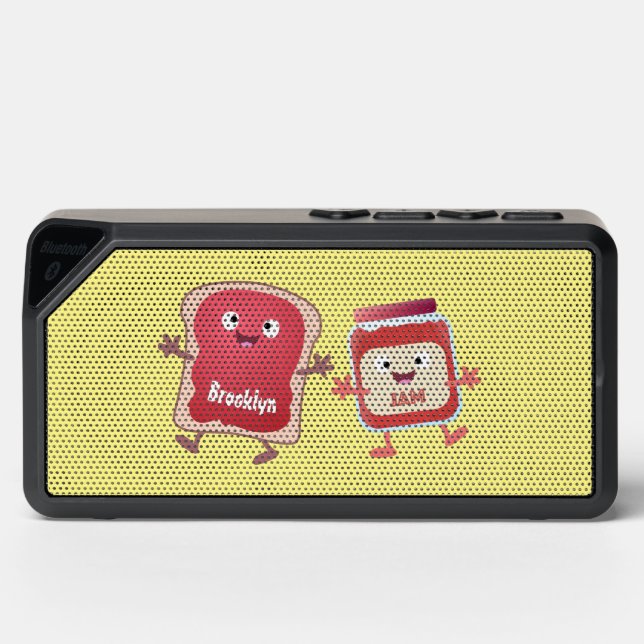 Funny bread and jam cartoon characters bluetooth speaker (Front)