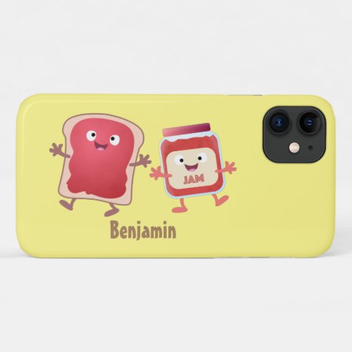 Funny bread and jam cartoon characters iPhone 11 case