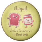 Funny bread and jam cartoon characters chocolate covered oreo (Front)