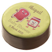 Funny bread and jam cartoon characters chocolate covered oreo (Angled)