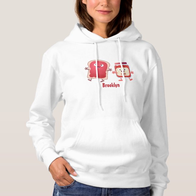 Funny bread and jam cartoon characters  hoodie (Front)