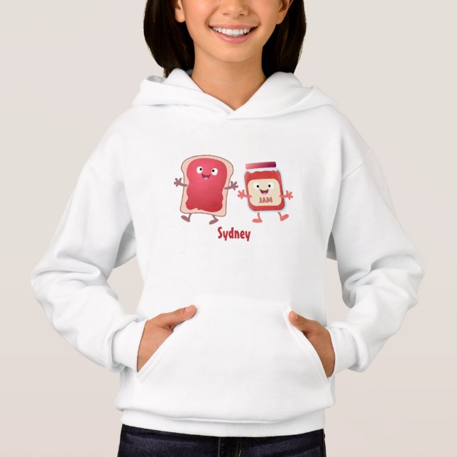 Funny bread and jam cartoon characters hoodie (Front)
