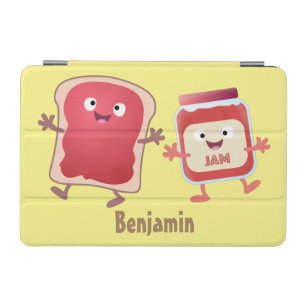 Funny bread and jam cartoon characters iPad mini cover