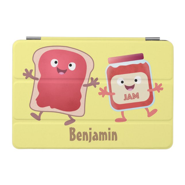 Funny bread and jam cartoon characters iPad mini cover (Horizontal)