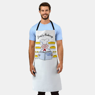 Funny Bread Baker Cartoon Apron
