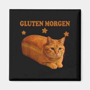 Funny Bread Cat Meme Gluten Morgen Humor Graphic G Magnet