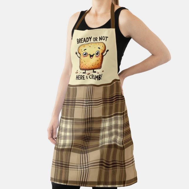 Funny bread pun word art kitchen fun apron (Insitu)