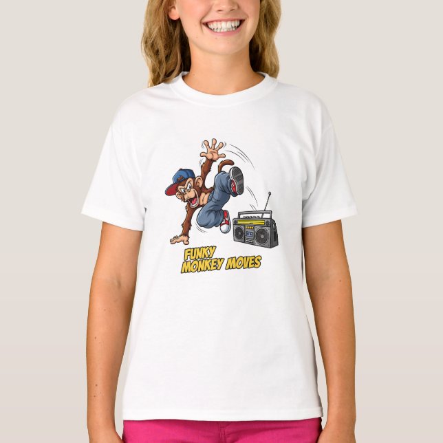 Funny Breakdance Monkey Hip-Hop Dance  T-Shirt (Front)