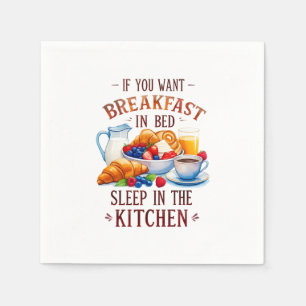 Funny Breakfast Food Design Napkins