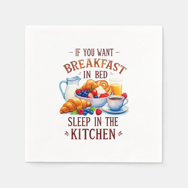 Funny Breakfast Food Design Napkins (Front)