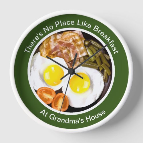 Funny Breakfast Food Grandma Wall Clock