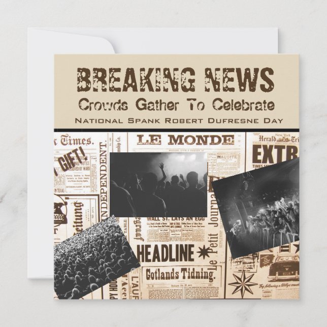 Funny Breaking News Birthday Invitation (Front)