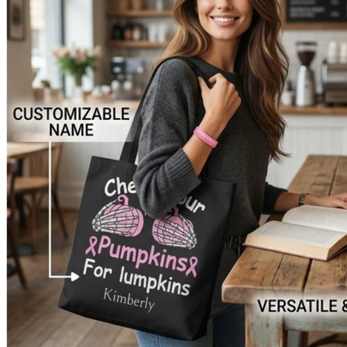 Funny Breast Cancer Awareness Personalized Tote Bag