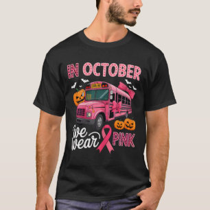 Funny Breast Cancer Awareness School Bus Driver Pi T-Shirt