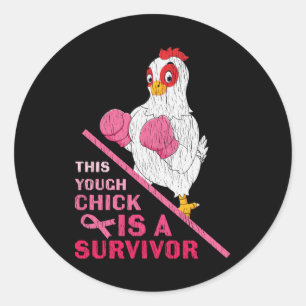 Funny Breast Cancer Warrior Survivor Girl Women Classic Round Sticker