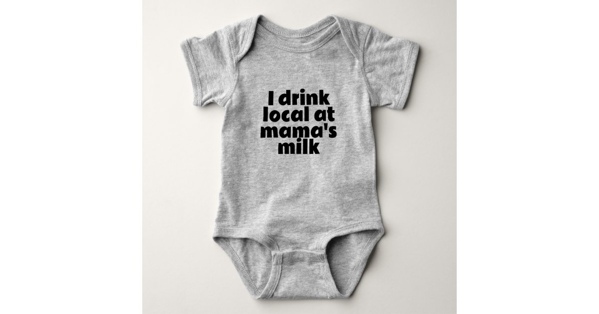 Funny Breastfeeding Milk Gray Baby Shirt