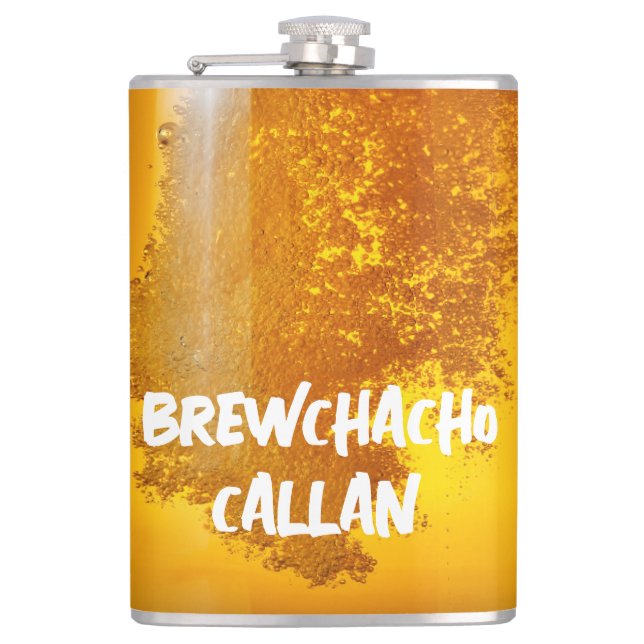 Funny Brewchacho Flask (Front)