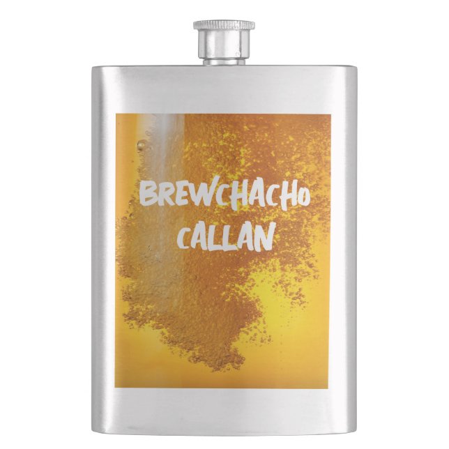 Funny Brewchacho Flask (Front)