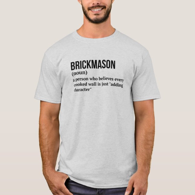 Funny Bricklayer Definition T-Shirt for Men (Front)