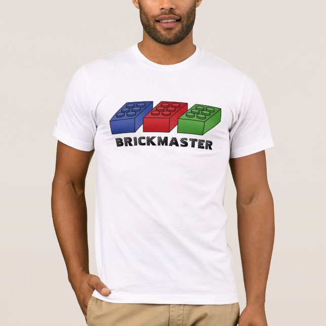 Funny Brickmaster - vector pop art T-Shirt (Front)