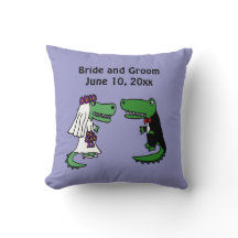Funny Bride and Groom Alligator Wedding Art