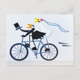 Funny Bride And Groom Loving Couple Holiday Postcard