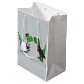 Funny Bride and Groom T-rex Dinosaur Gift Bag (Front Angled)