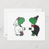 Funny Bride and Groom Turtle Wedding Design Postcard (Front/Back)