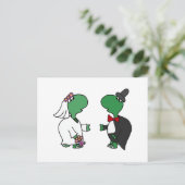 Funny Bride and Groom Turtle Wedding Design Postcard (Standing Front)