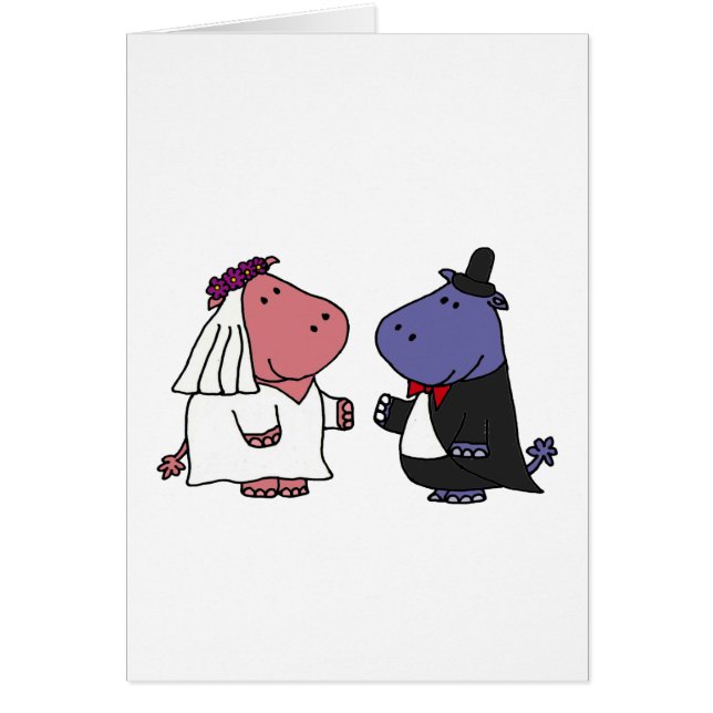 Funny Bride and Groom Wedding Cartoon Cards (Front)