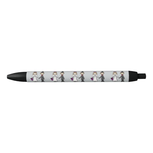 Funny Bride and Groom Wedding Cartoon Pen (Front)