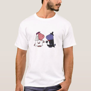 Funny Bride and Groom Wedding Cartoon T-Shirt