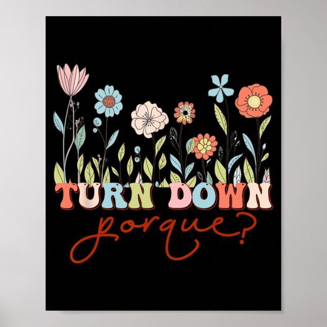 Funny Bride Bachelorette Party Bride Floral Turn D Poster (Front)