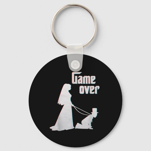 Funny Bride Groom Wedding Bachelor Bachelorette Ga Keychain (Front)