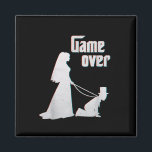 Funny Bride Groom Wedding Bachelor Bachelorette Ga Magnet<br><div class="desc">Funny Bride Groom Wedding Bachelor Bachelorette Gameover</div>