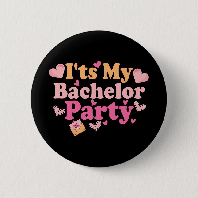 Funny Bride Groom Wedding Bachelor Bachelorette Pa Button (Front)