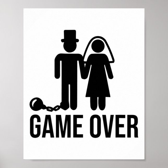Funny Bride Groom Wedding Bachelor Bachelorette Pa Poster (Front)