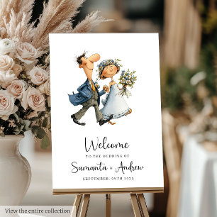 Funny Bride Groom Welcome Poster Quirky Wedding