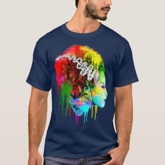 Funny Bride Halloween, Colorful Modern Bride T-Shi T-Shirt