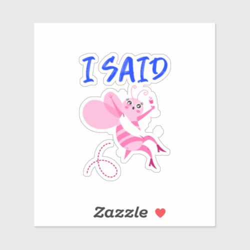 Funny Bride To Be Cute Cartoon Bridal Gift Sticker