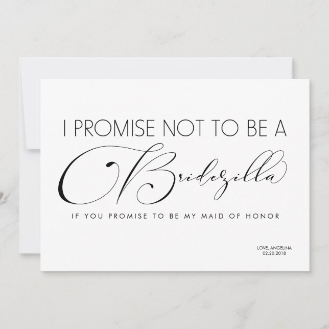 Funny Bridesmaid / Maid of Honor BRIDEZILLA Invitation (Front)