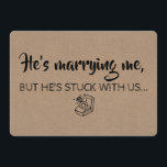 Funny Bridesmaid / Maid of Honor Proposal Invitation<br><div class="desc">"HE IS MARRYING ME,  BUT HE'S STUCK WITH US... " "Will you be my Maid of honor?" Funny "Maid of honor",  "Matron of honor" or "Bridesmaid" proposal cards.</div>